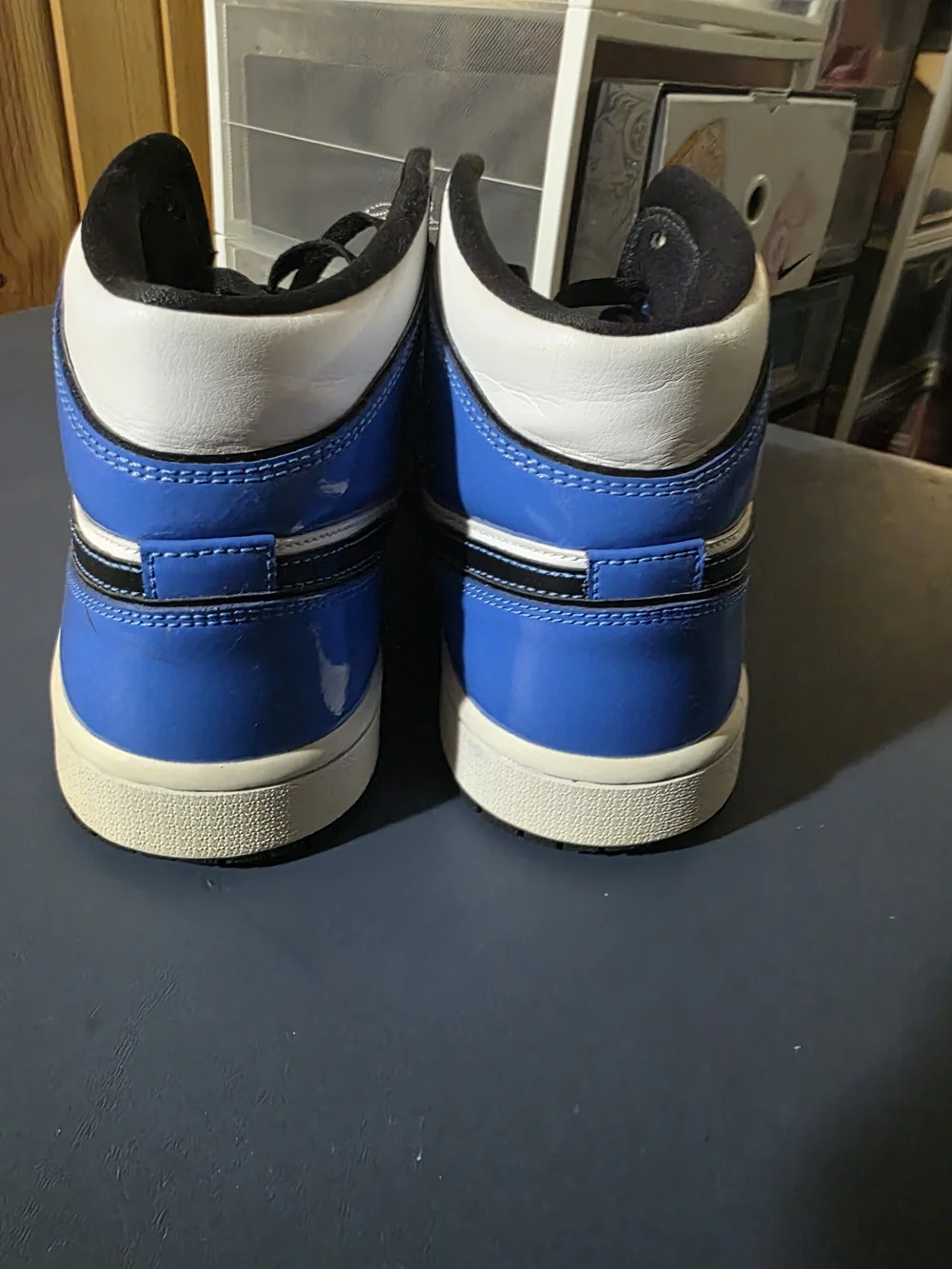 Jordan Men's High-Top Sneakers in Blue, White and Black